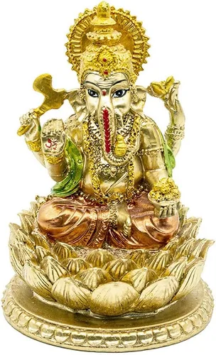 Miniatura 8 de Figura de ídolo hindú de resina de 6.3 pulgadas de alto, estatua de ídolo, elefante, Dios Ganpati, para el hogar, templo, mandir, altar, santuario