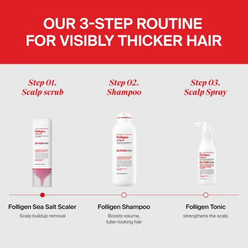 Miniatura 4 de Dr.FORHAIR Folligen Shampoo Cuidado coreano del cabello Champú clarificador del cuero cabelludo Cabello de aspecto más completo, 16.91 onzas
