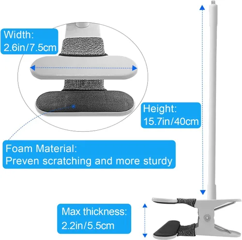 Miniatura 5 de Soporte para monitor de bebé compatible con HelloBaby HB6550/HB65/HB66/HB248, ANMEATE SM935E cámara de monitor de bebé de 15.7 pulgadas con clip