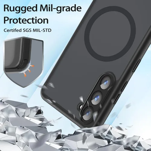 Miniatura 2 de HikerClub Funda magnética para Galaxy A16 (2024), compatible con cargador inalámbrico, ajuste delgado, Amti-Scratch, translúcido, mate, cubierta