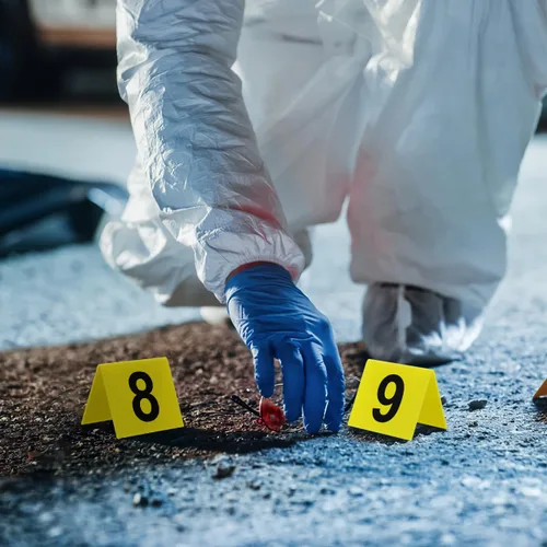 Miniatura 5 de 10 Uds. Marcadores de evidencia Escena del crimen Señalización amarilla para decoraciones de escena del crimen Tarjetas de números de mesa Amarillo