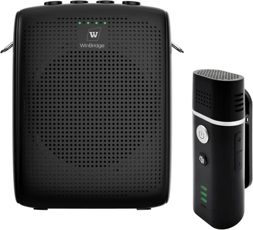 WinBridge - Amplificador de voz portátil con micrófono Bluetooth Lavalier, micrófono de profesor con altavoz, amplificador de solapa inalámbrico