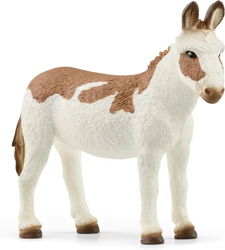 Miniatura 8 de Schleich Farm World - Figura de animal de burro manchado americano – Juguete de animal de granja altamente detallado y duradero, juego divertido