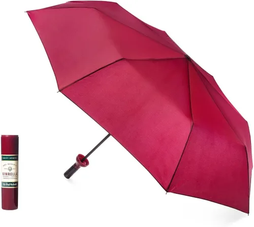 Miniatura 4 de VINRELLA Sombrilla para botella de vino, paraguas para lluvia, paraguas portátil y compacto para viajes, paraguas impermeable y resistente al