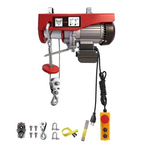 Miniatura 16 de Polipasto eléctrico, cabrestante eléctrico de 880 libras con control remoto inalámbrico, polipasto eléctrico de 110 V con control remoto, motor