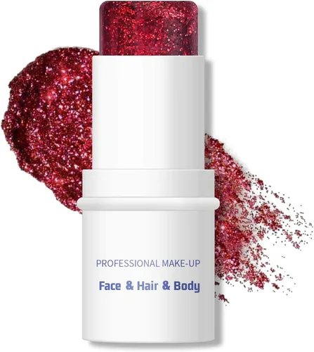 Miniatura 9 de KYDA Barra de purpurina corporal, gel grueso con purpurina para rostro y cabello corporal, pintura holográfica brillante de lentejuelas de sirena