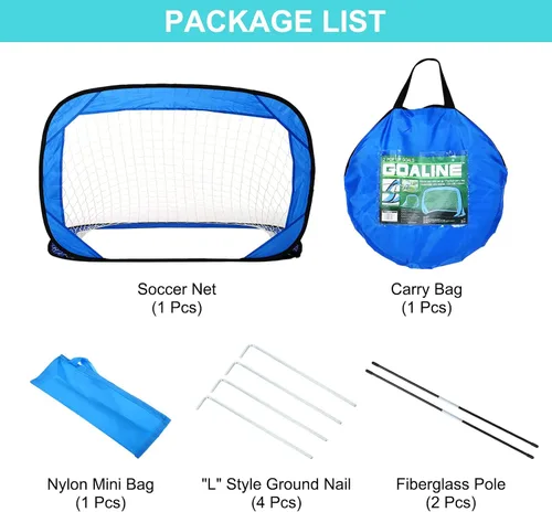 Miniatura 6 de PATIKIL Portería de fútbol portátil de 4 x 3 pies, red de fútbol plegable con bolsa de transporte para entrenamiento, plegable, para interiores