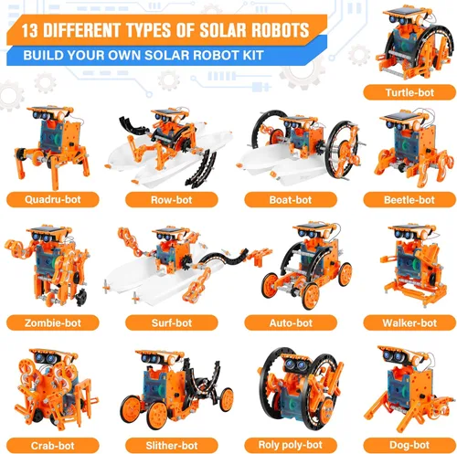 Miniatura 2 de Juguetes de Robot Solar Educativo STEM 13 en 1 para edades de 8 a 12 años, kit DIY de robots de experimentos científicos de construcción, regalos