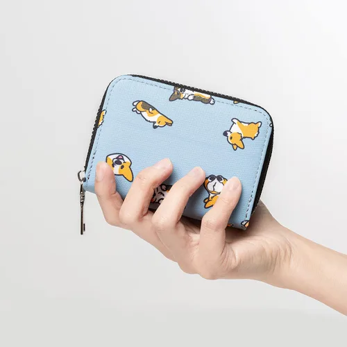 Miniatura 5 de Corgi - Cartera con cremallera para hombre, mujer, perro, mamá o perro papá, Azul, Corgi