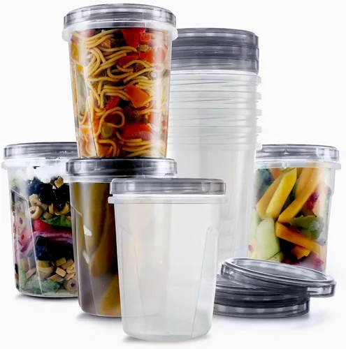 Miniatura 11 de Tafura Contenedores de almacenamiento de sopa Twist Top con tapas [16 onzas – paquete de 10 unidades] Contenedores reutilizables para congelador
