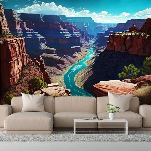 Miniatura 2 de Papel pintado de montaña del Parque Nacional del Gran Cañón, paisaje de la ciudad de Arizona, arte mural de pared grande para dormitorio, oficina