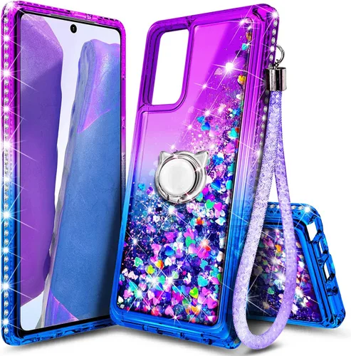Miniatura 50 de NGB Diseñada para funda Samsung Galaxy Note 10+ (Plus), Rosa/Aguamarina Funda con Purpurina Líquida Brillante Linda para Mujeres Niñas Niños