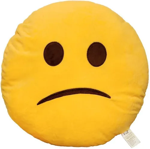 Miniatura 29 de Emoji Cara de Alienígena Cojín de Emoticón Relleno de Felpa Suave Almohada, Certificado Oficial, EvZ 31cm Gris