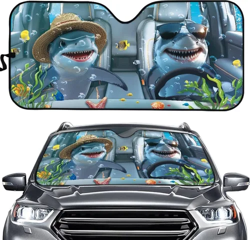 Miniatura 20 de SEANATIVE Parasol divertido para parabrisas de automóvil, protección contra rayos UV, protector de ventana delantera, diseño de ojos enojados