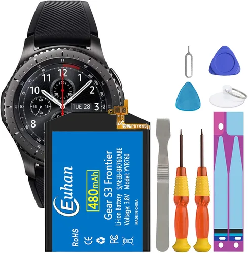 Gear S3 - Batería de repuesto UNKLOU de polímero de litio de 480 mAh para Samsmung Galaxy Gear S3 Frontier SM-R760 y S3 Classic SM-R770 R760 R770