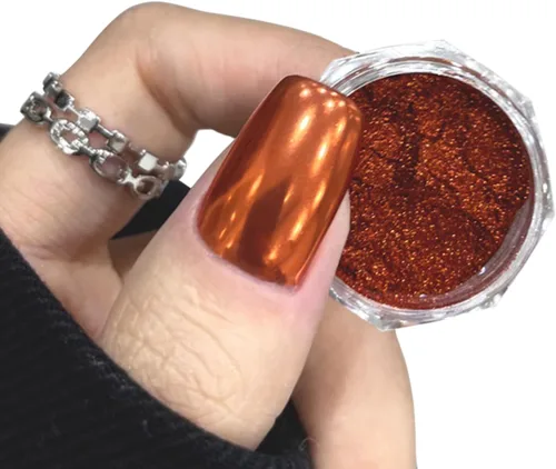 Miniatura 16 de Polvo de uñas cromado azul turquesa esmaltado efecto espejo metálico holográfico brillo polvo manicura arte pigmento accesorios para uñas de gel