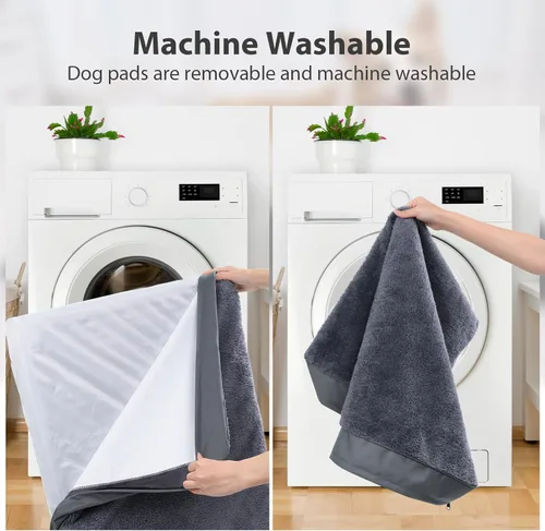 Miniatura 6 de Camas para Perros Impermeables Tamaño Grande Camas Ortopédicas para Perros para Jaula con Funda Lavable Extraíble Almohadilla para Mascotas de Gris