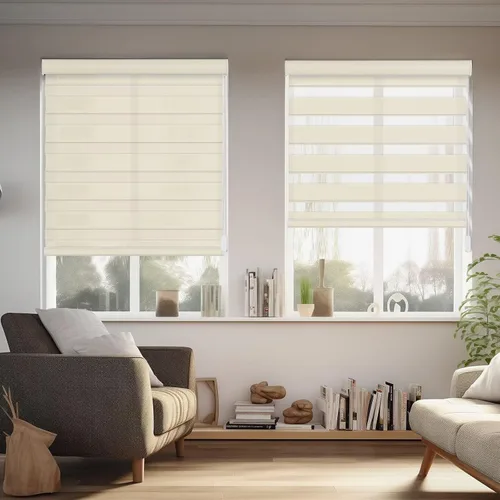 Persianas de cebra Changshade para ventanas interiores con filtro de luz, persianas de cebra con cordón para puertas corredizas de vidrio con
