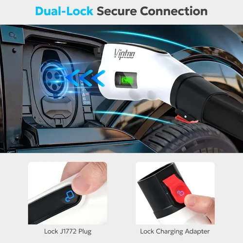 Miniatura 7 de VIPTOO Adaptador para Tesla a J1772, Compacto con Indicador de Luz, Compatible con Cargadores Tesla de Pared/Móvil/Destino, Convierte Tesla a J1772