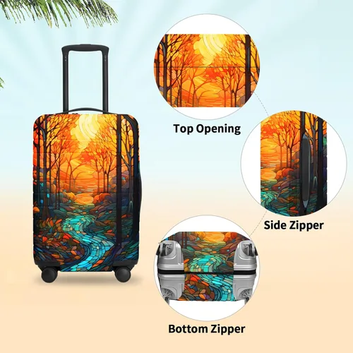 Miniatura 4 de URBEST Funda protectora para maleta, antiarañazos y suciedad, Otoño de vidrieras