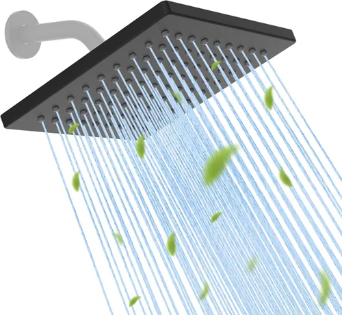 Miniatura 16 de Hibbent Cabezal de ducha filtrado de metal, cabezal de ducha de lluvia de alta presión de 6 pulgadas, filtro de ducha de 20 etapas para suavizador