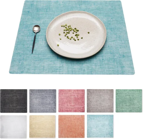 Miniatura 20 de Modern-Twist Mantel individual rectangular de silicona de 14 x 16 pulgadas, 100% silicona de grado alimenticio, estampado Asawa en niveles, paquete