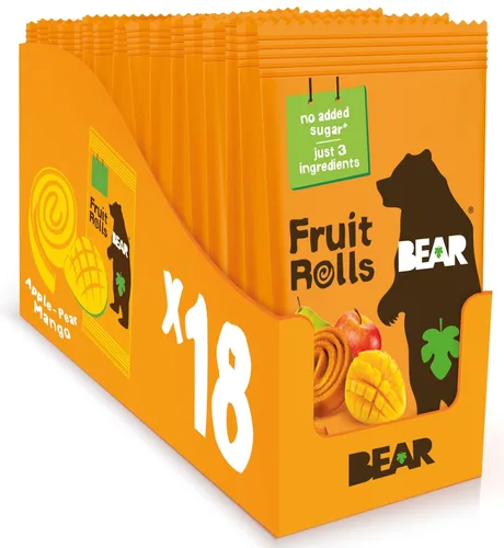 Miniatura 11 de BEAR Rollos de fruta real, paquete variado, 16 unidades (2 rollos por paquete)