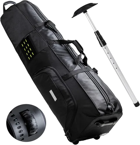 Miniatura 7 de Bolsa de viaje de golf con ruedas - Funda de golf Oxford resistente aprobada por aerolíneas para clubes, carrito y bolsa de soporte, cubierta