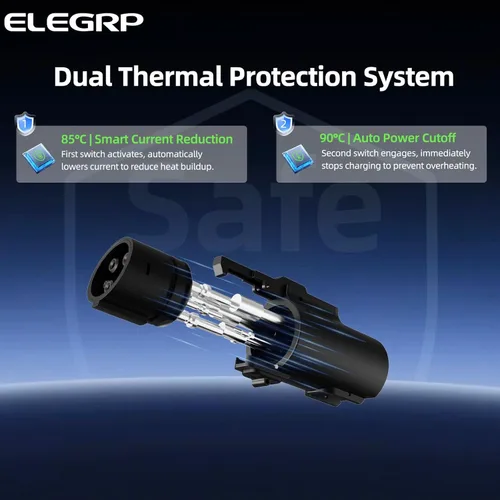 Miniatura 3 de ELEGRP Adaptador de 80 A Tesla a J1772, NACS a J1772 Adaptador de cargador EV para carga de nivel 2, compatible con conector Tesla de alta potencia