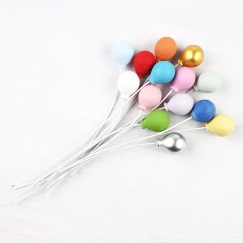 Miniatura 3 de Ercadio Paquete de 12 adornos de globos de resina redonda 3D para cupcakes para baby shower, niñas, niños, cumpleaños, boda, fiesta, suministros