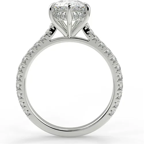 Miniatura 16 de WSX - Anillo de compromiso de oro de 10/14/18 quilates de 2 quilates para mujer, diseño de lágrima personalizada, moissanita, promesa de boda
