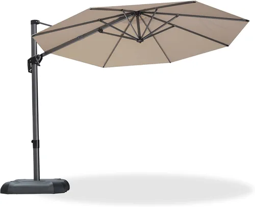 Miniatura 83 de PURPLE LEAF Sombrilla de Patio de 8 Pies para Exteriores Sombrilla Cantilever Cuadrada de Aluminio Sombrilla Offset con Rotación de 360 Grados