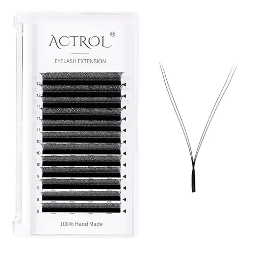 Miniatura 47 de Extensiones de pestañas 4D W, color negro, 0.003 in, rizo D, 0.315 in, volumen individual, YY, extensiones de pestañas en forma de W, fáciles