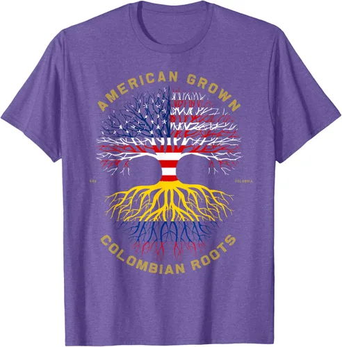 Miniatura 6 de Camiseta de regalo con la bandera de Estados Unidos con árbol de raíces colombianas