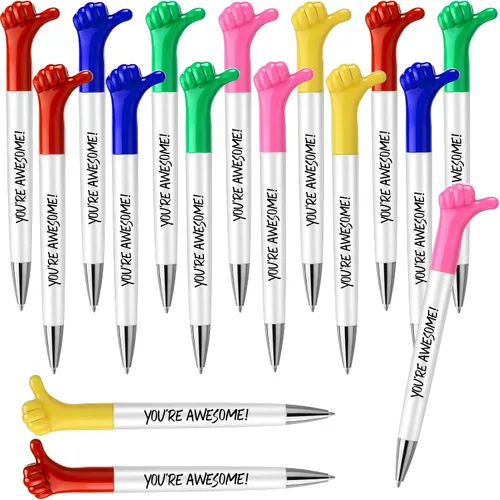 Miniatura 8 de Fumete 50 bolígrafos con texto en inglés "You're Awesome Thumbs up", regalos de agradecimiento, citas inspiradoras, divertidos bolígrafos