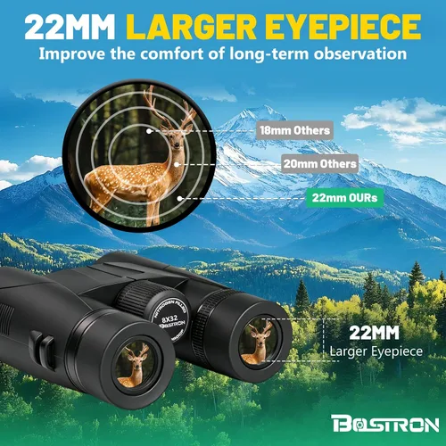 Miniatura 2 de Prismáticos de 8 x 32 para adultos – Lente HD BAK4 Prism FMC, resistente al agua, visión grande, visión clara, ligero con adaptador de teléfono