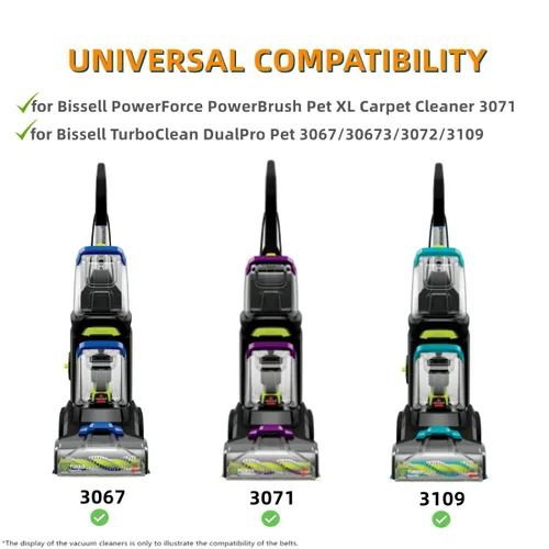 Miniatura 3 de JEDELEOS Juego de correas de repuesto para limpiadora de alfombras Bissell 3071 PowerForce PowerBrush Pet XL y TurboClean DualPro Pet 3072, 3067
