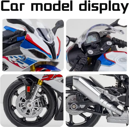 Miniatura 3 de COOLPUR Modelo de motocicleta fundido a presión para S1000RR, modelo de motocicleta realista, juguete o colección de moto para niños a escala 1:12