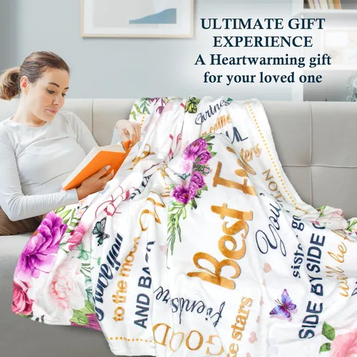 Miniatura 3 de Regalos de cumpleaños para mejor amiga, regalos para mejores amigas, ideas de regalos de mejor amiga para mujeres, manta de regalo de amistad