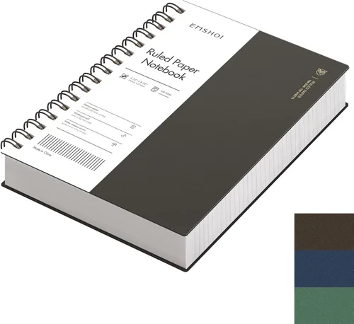 Miniatura 14 de EMSHOI Cuaderno de espiral A4 con rayas universitarias, 11.2" X 8.27", 300 páginas/150 hojas, páginas perforadas fáciles de rasgar, papel grueso