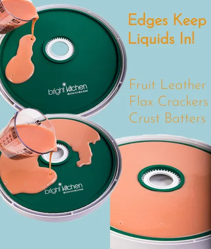 Miniatura 3 de Hojas deshidratadoras de silicona de cuero de frutas de 2 bordes para deshidratadores redondos Nesco, molde de labios, mantiene la masa líquida