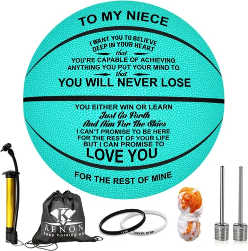 Miniatura 8 de K KENON Balón de Baloncesto Personalizado Grabado Personalizado para Hija Hijo Nieta Nieto Sobrino Sobrina Regalos de Navidad Cumpleaños - Nunca lo