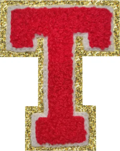 Miniatura 8 de Parches de letras termo-adhesivas de felpilla para chaquetas, parches de letras universitarias con brillantina para planchar en la letra azul A