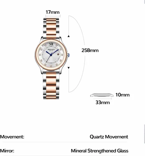 Miniatura 6 de Reloj de cuarzo para mujer, relojes analógicos de cuarzo de moda impermeables para mujer