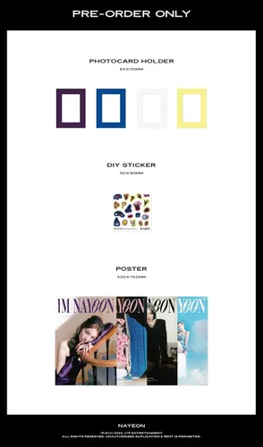 Miniatura 6 de Dreamus NAYEON TWICE - IM NAYEON 1st Mini álbum+Beneficio de preventa+Póster plegado+Juego de tarjetas fotográficas adicionales (NA ver.), 8.268 x