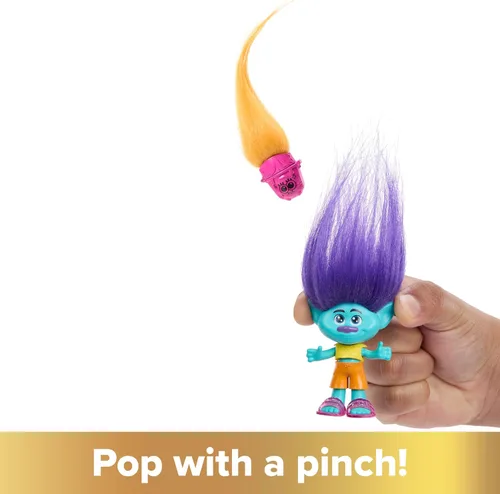 Miniatura 3 de Mattel DreamWorks Trolls Band Together Hair Pops - Muñeca pequeña, rama con ropa extraíble y 3 accesorios sorpresa