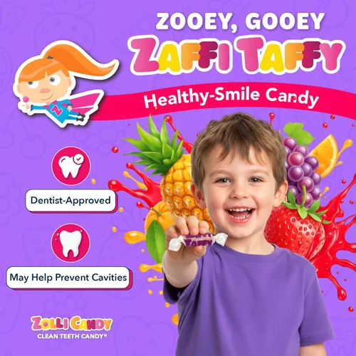 Miniatura 2 de Zaffi Taffy - Caramelos sin azúcar, sin tintes, aptos para dieta cetogénica y diabéticos, golosinas aprobadas por dentistas para niños