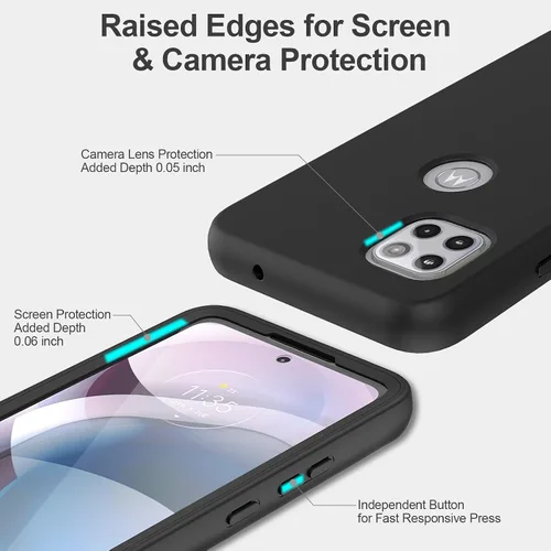 Miniatura 4 de V/A - Funda para Motorola One 5G Ace con protector de pantalla integrado, protección de cuerpo completo a prueba de golpes, parachoques delantero
