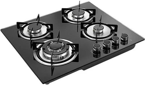 Cocina de gas, 23 pulgadas, 4 quemadores, estufa incorporada de GLP/NG, cocina de superficie de vidrio templado (23.228 x 20.079 in) (stock de EE.