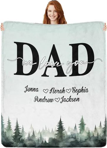 Miniatura 31 de Regalos personalizados de cumpleaños para el Día del Padre, para papá, abuelo, hombres, manta personalizada con fotos para mi papá, regalos de hija